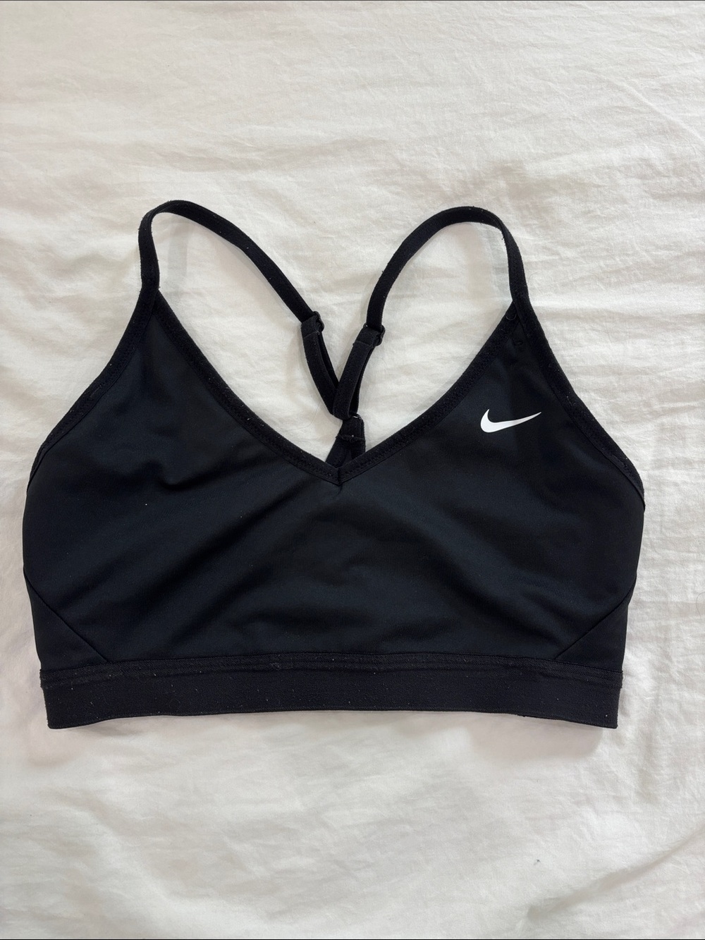 Nike Black Racerback Sports Bra with White Swoosh